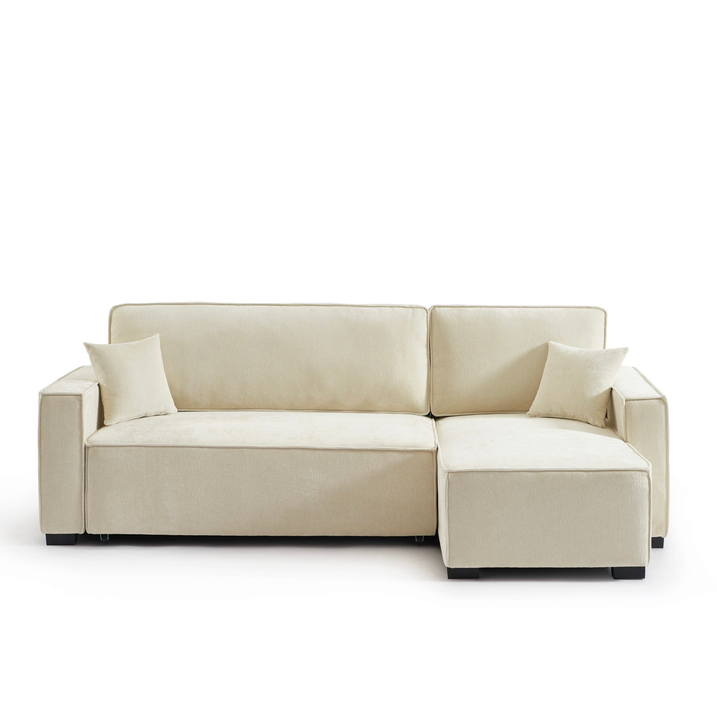 Gavi - Canapé D'Angle 4 Places - Tissu Beige