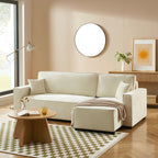 Gavi - Canapé D'Angle 4 Places - Tissu Beige