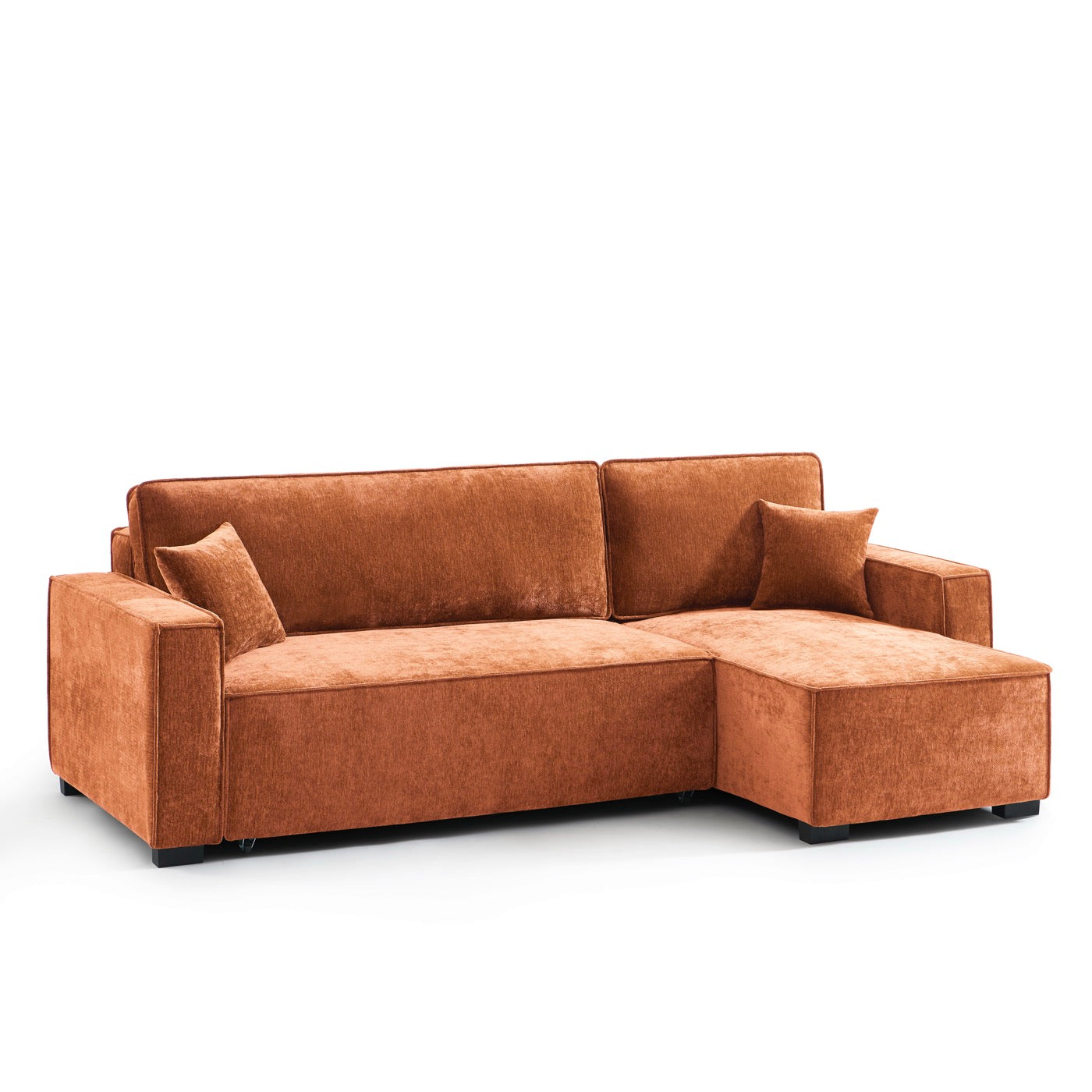 Gavi - Canapé D'Angle 4 Places - Tissu Terracotta