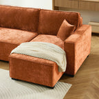 Gavi - Canapé D'Angle 4 Places - Tissu Terracotta