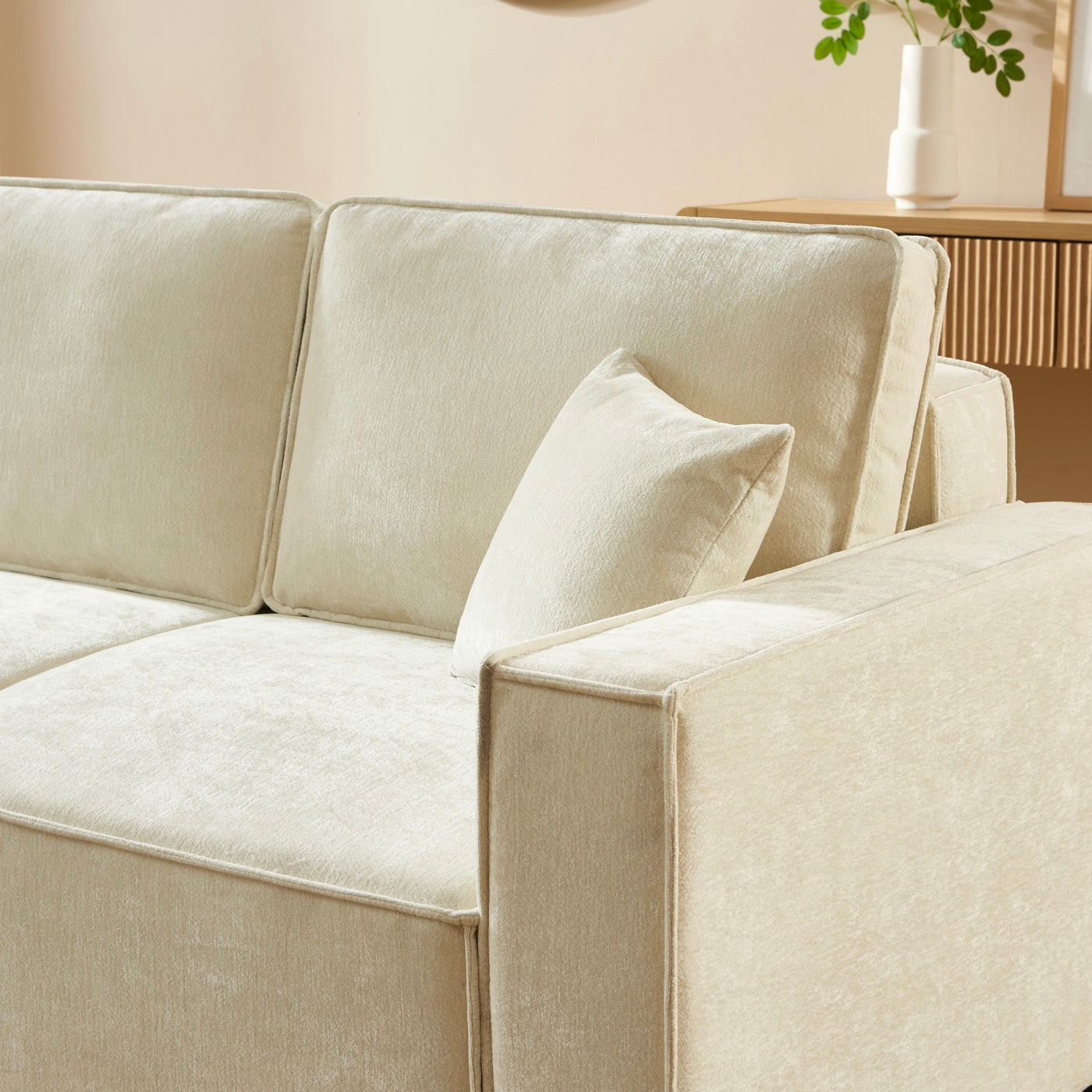 Gavi - Canapé Droit 3 Places - Tissu Beige
