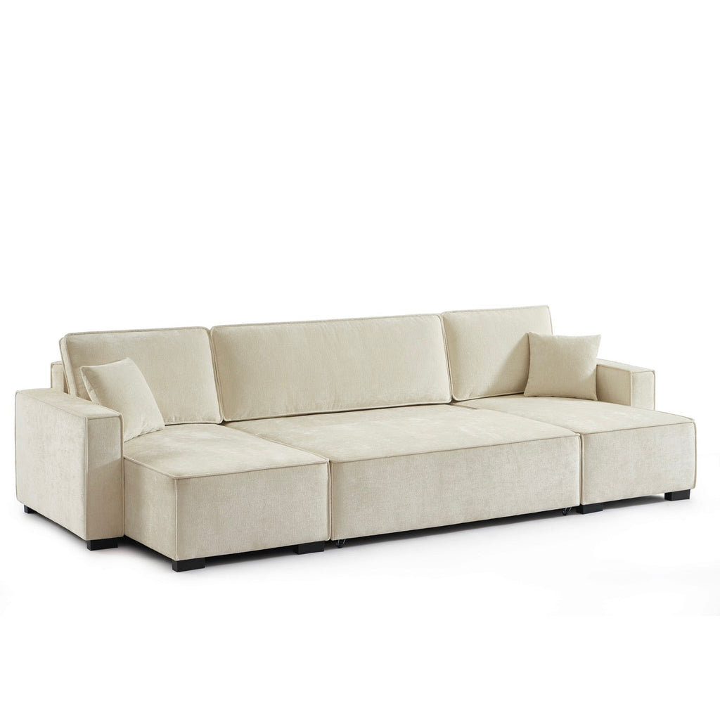 Gavi - Canapé Panoramique 6 Places - Tissu Beige