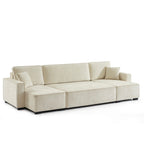 Gavi - Canapé Panoramique 6 Places - Tissu Beige