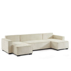 Gavi - Canapé Panoramique 6 Places - Tissu Beige