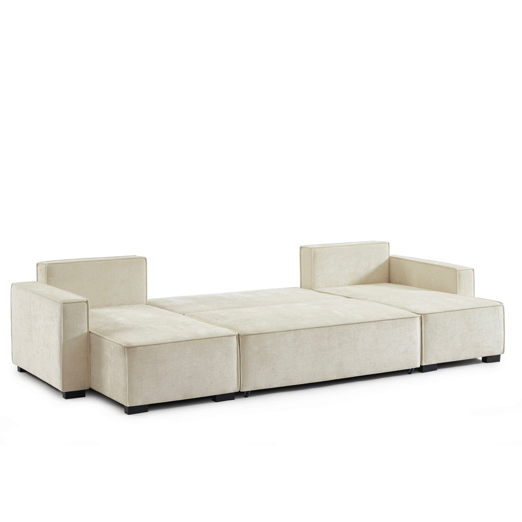 Gavi - Canapé Panoramique 6 Places - Tissu Beige