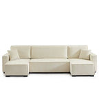 Gavi - Canapé Panoramique 6 Places - Tissu Beige