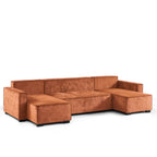 Gavi - Canapé Panoramique 6 Places - Tissu Terracotta
