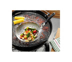 Bbq - Wok Pour Légumes Avec Poignée Amovible - Noir/Argent