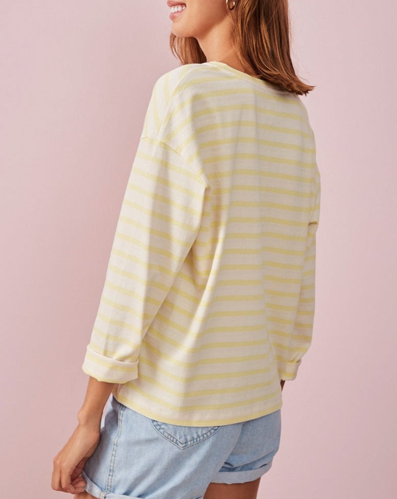 Sweat Shirt Ginto - Jer Ecru Et Citronnade