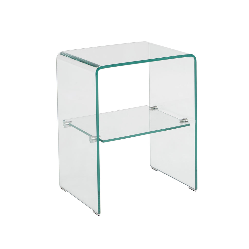 Ginza - Table De Chevet - Verre Trempé - Transparent