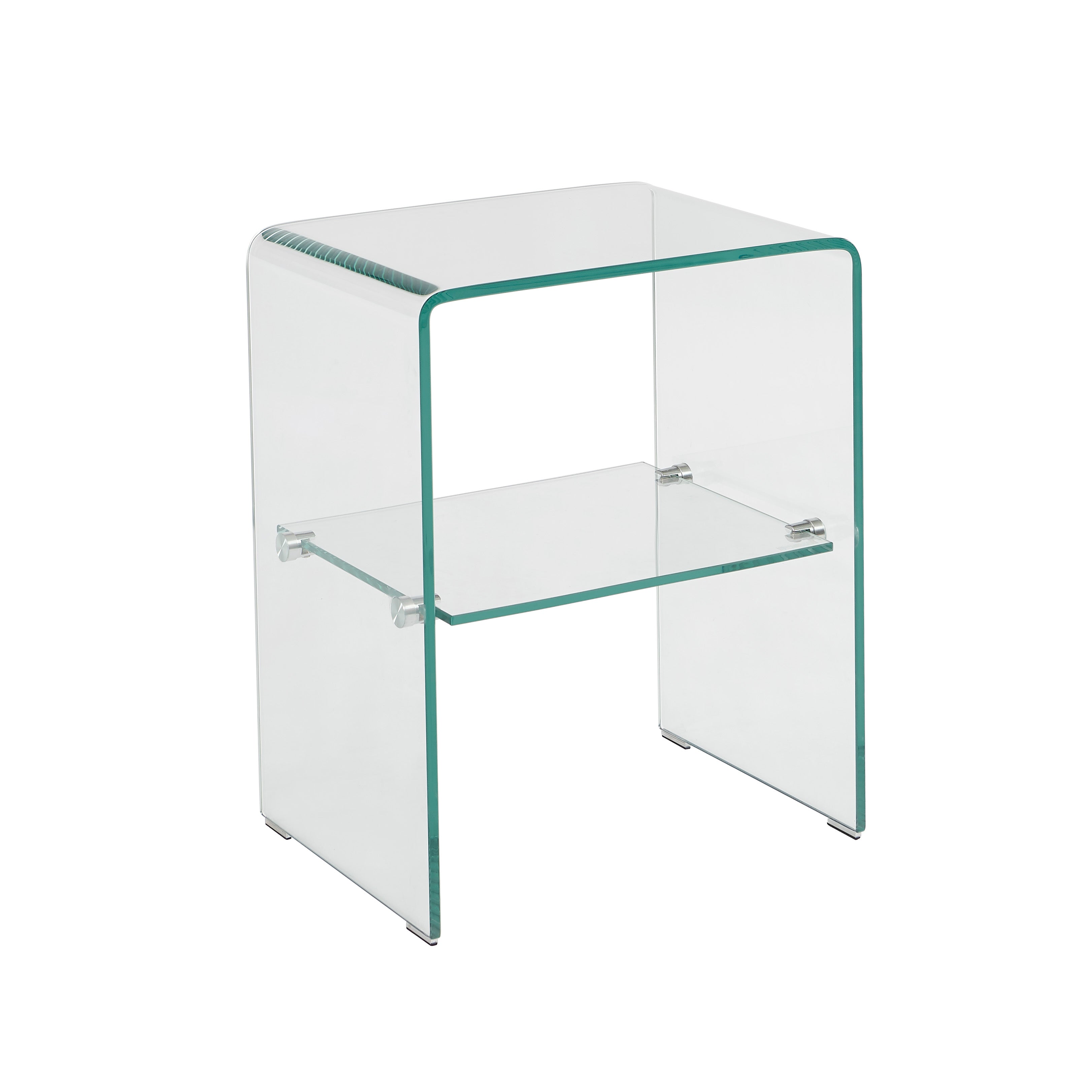 Ginza - Table De Chevet - Verre Trempé - Transparent