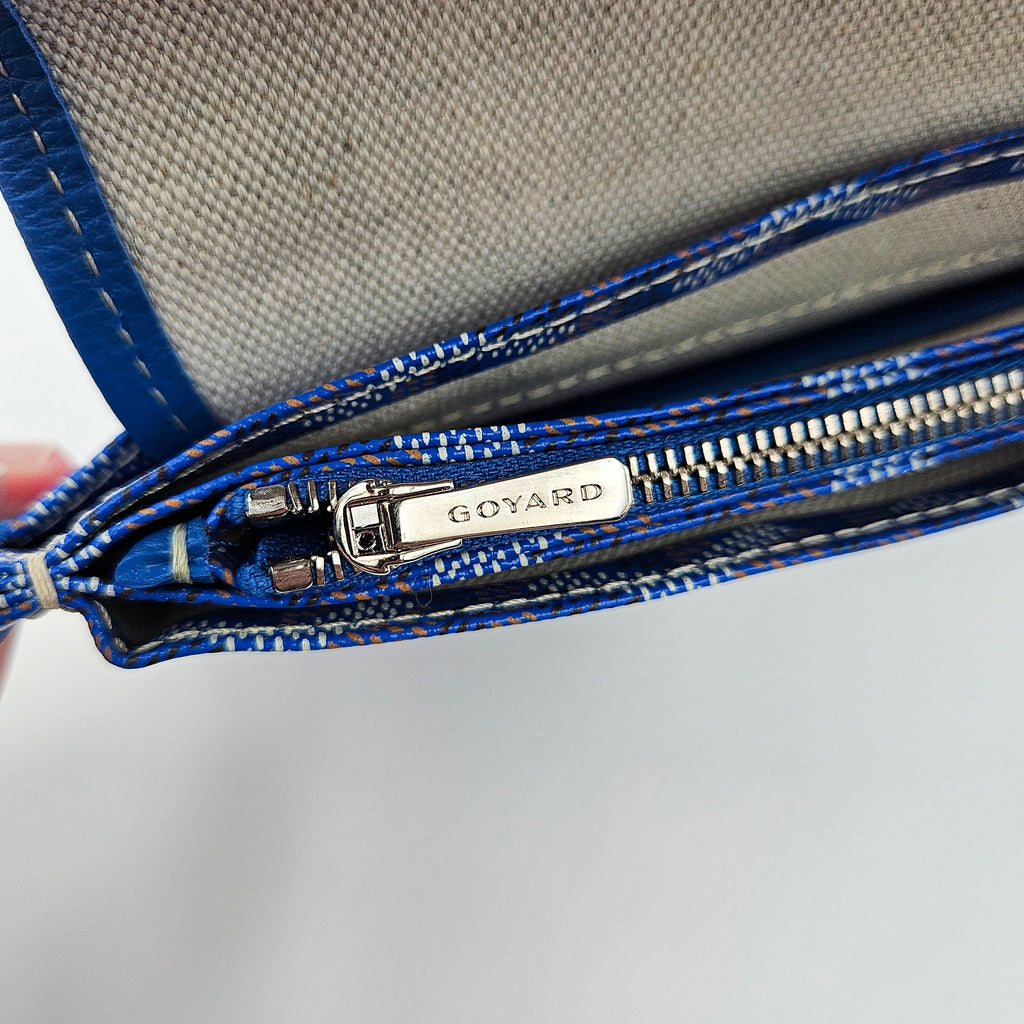Goyard Plumet Pocket Wallet Goyardine Bleu Roi