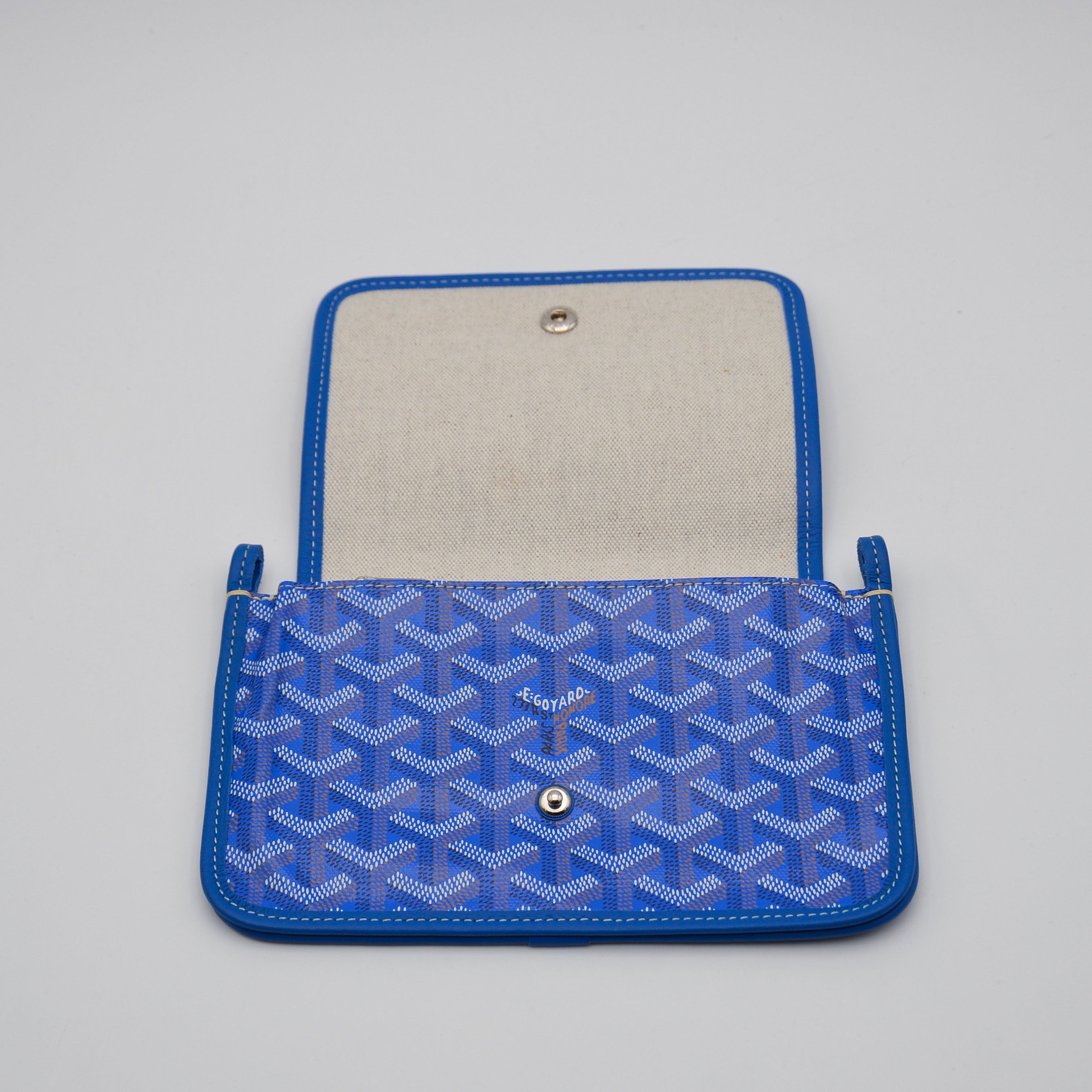 Goyard Plumet Pocket Wallet Goyardine Bleu Roi