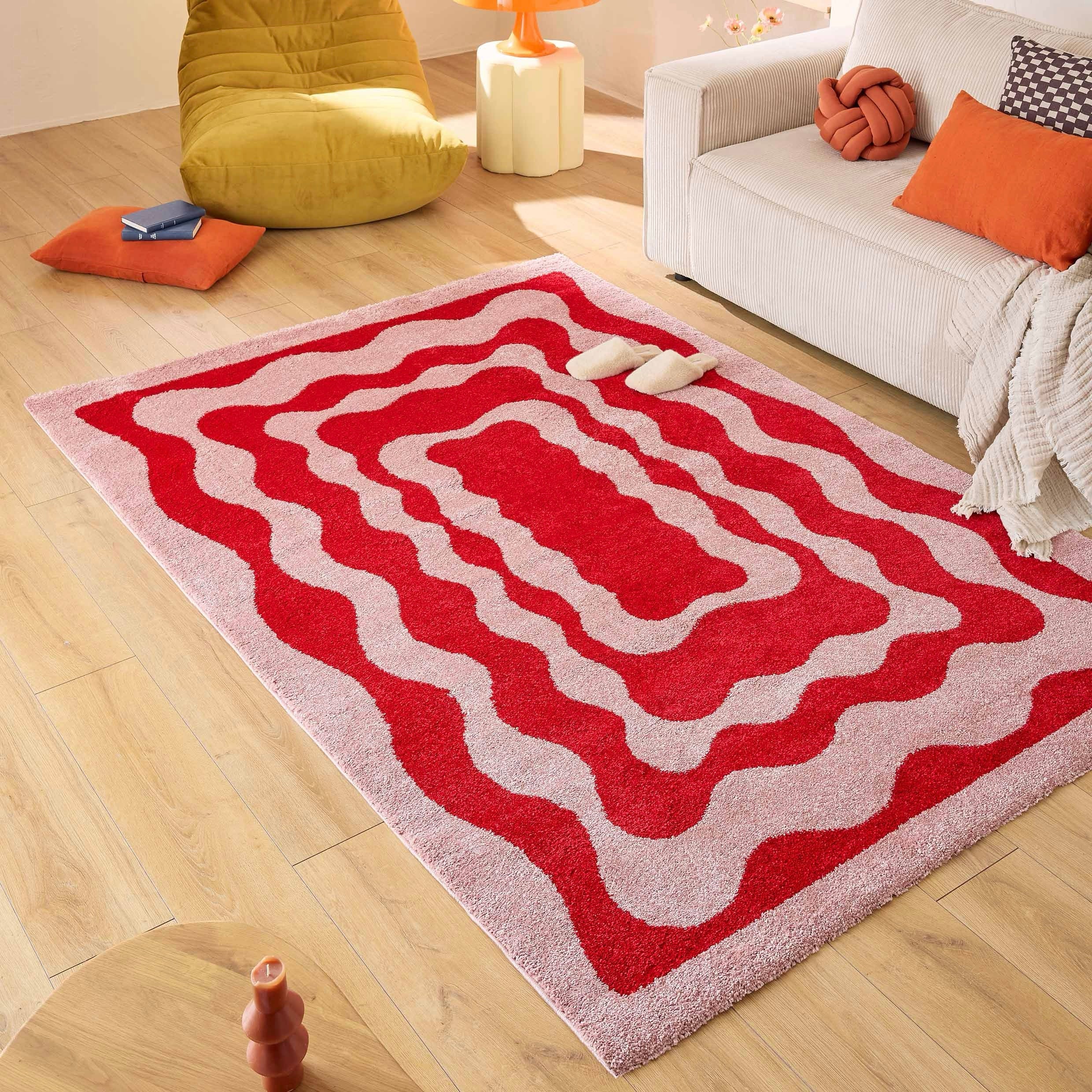 Groovy - Tapis D'Intérieur - Polypropylène - Rouge