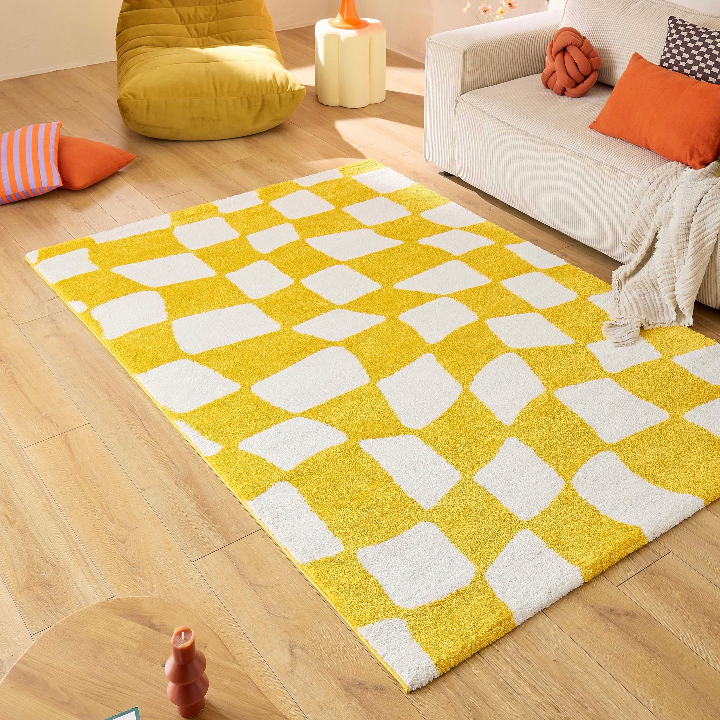 Groovy - Tapis D'Intérieur - Polypropylène - Jaune