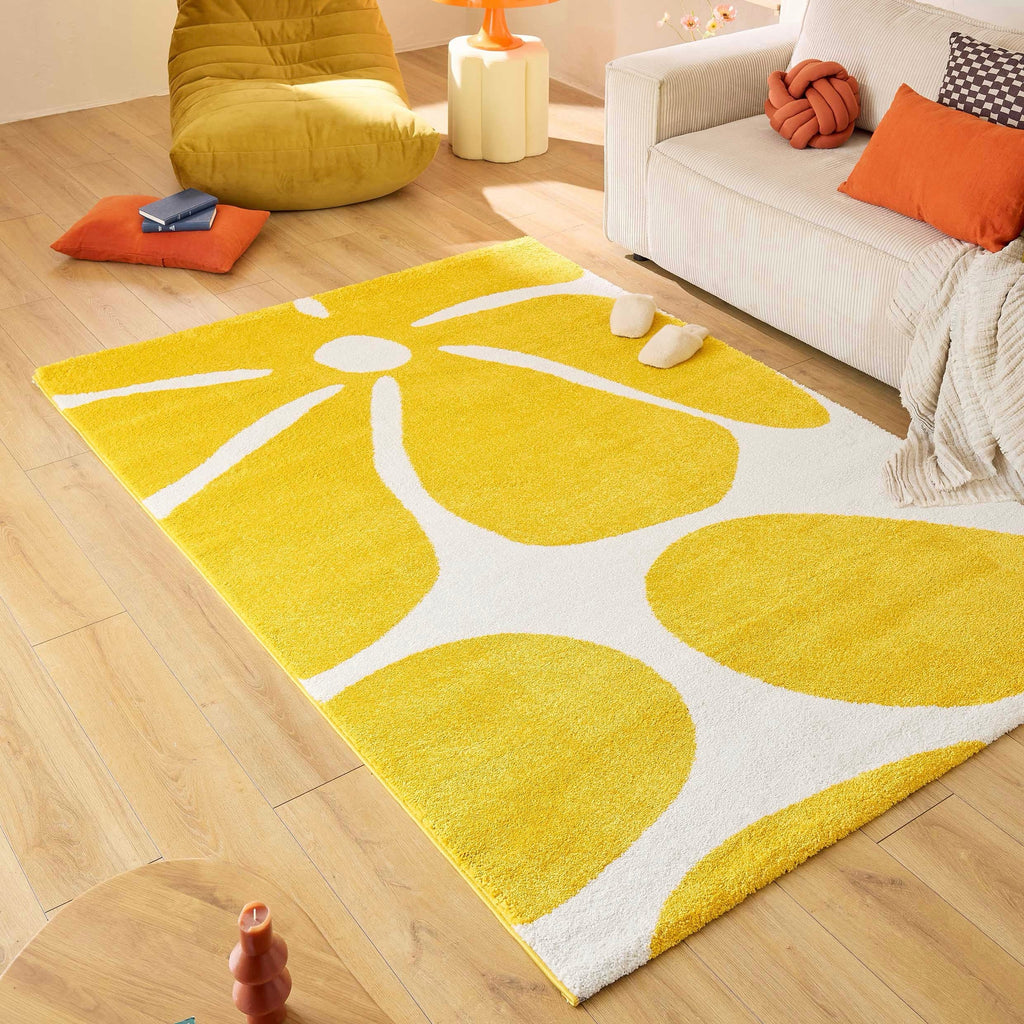 Groovy - Tapis D'Intérieur - Polypropylène - Jaune