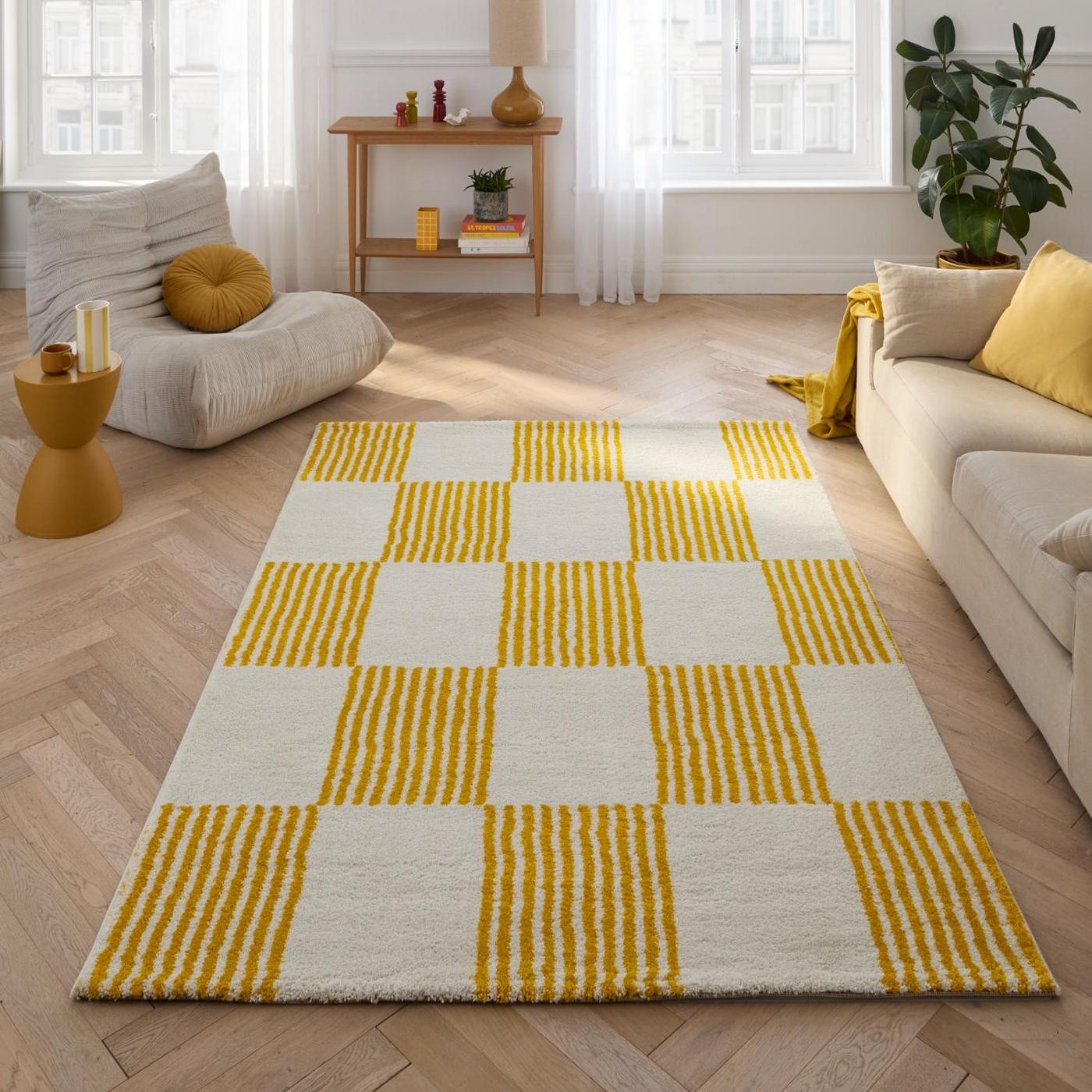 Groovy - Tapis D'Intérieur - Polypropylène - Jaune