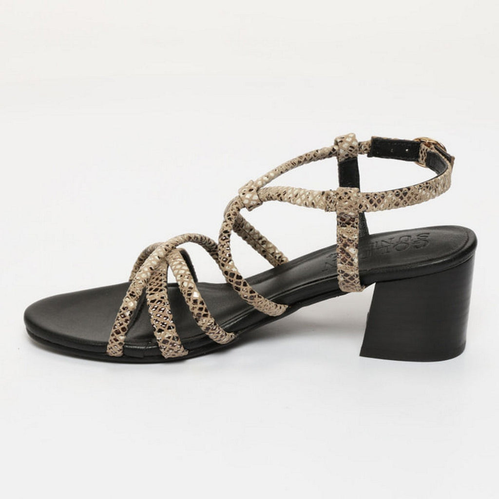 Sandales A Talons Hyams - Beige Serpent