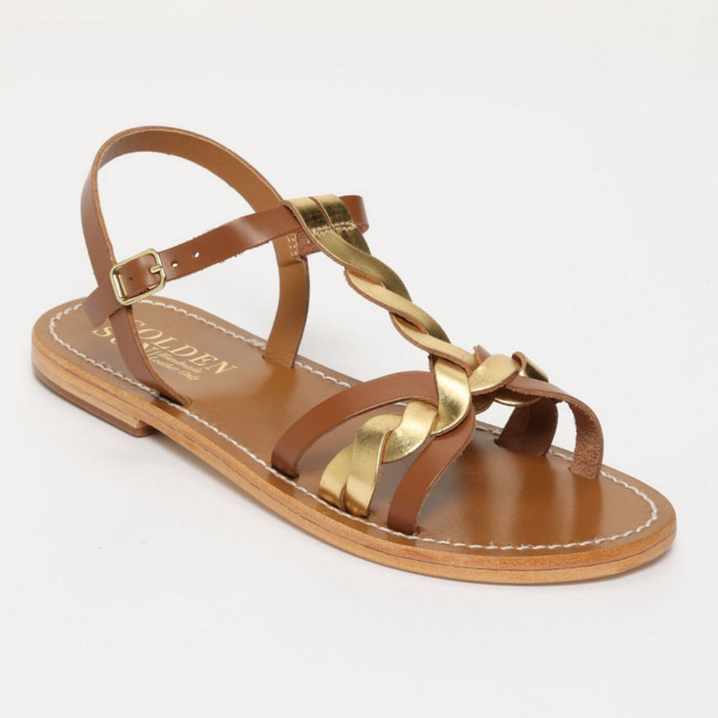 Sandales Kyseli - Camel & Foncé Doré