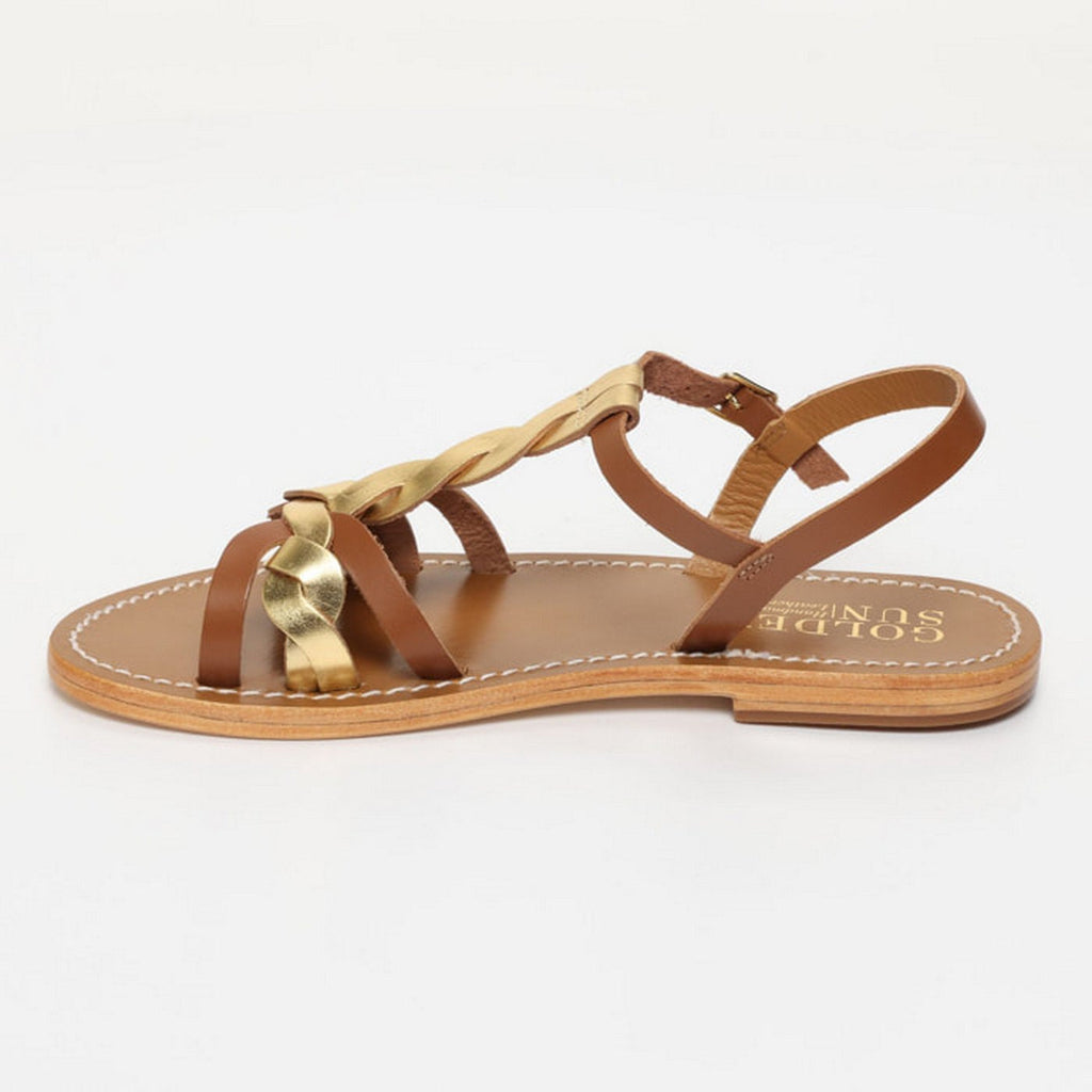 Sandales Kyseli - Camel & Foncé Doré