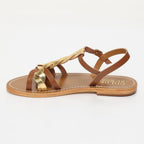 Sandales Kyseli - Camel & Foncé Doré