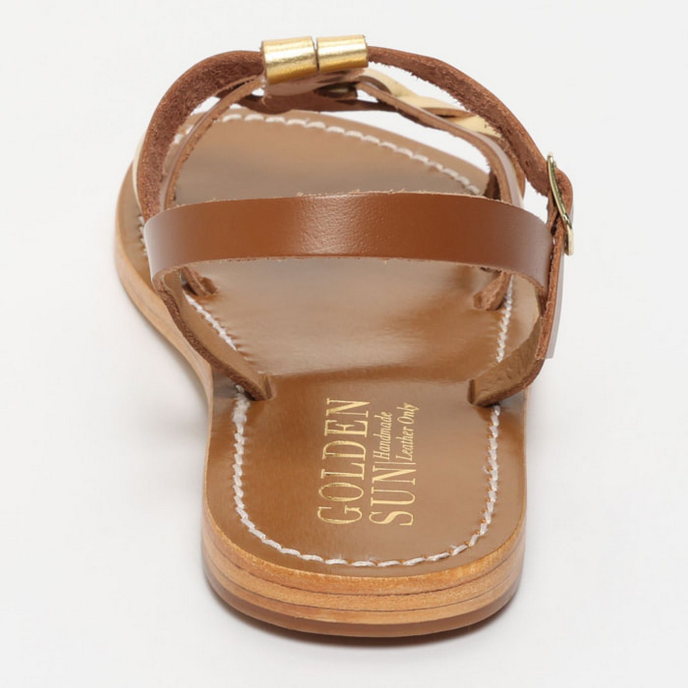 Sandales Kyseli - Camel & Foncé Doré