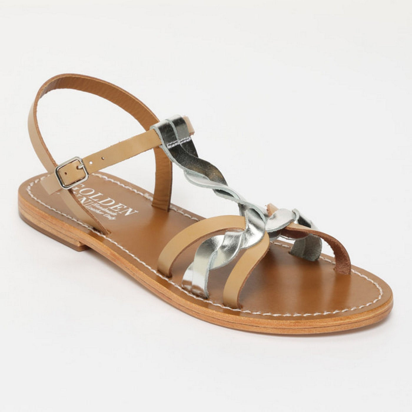 Sandales Kyseli - Sable & Argenté