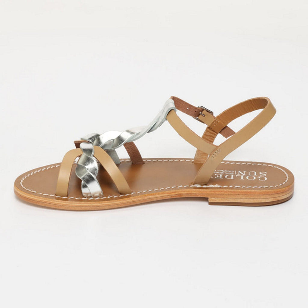 Sandales Kyseli - Sable & Argenté