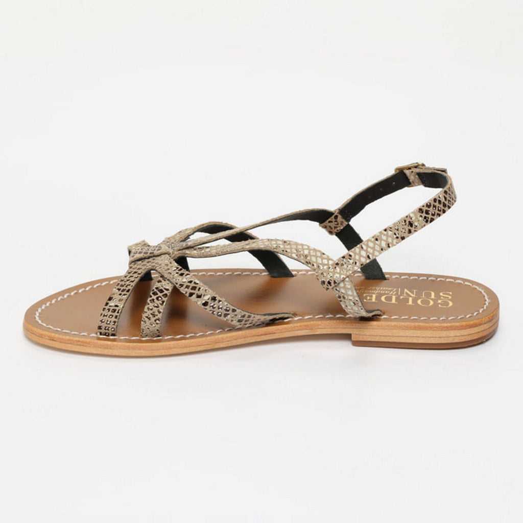 Sandales Bonaly - Beige Serpent