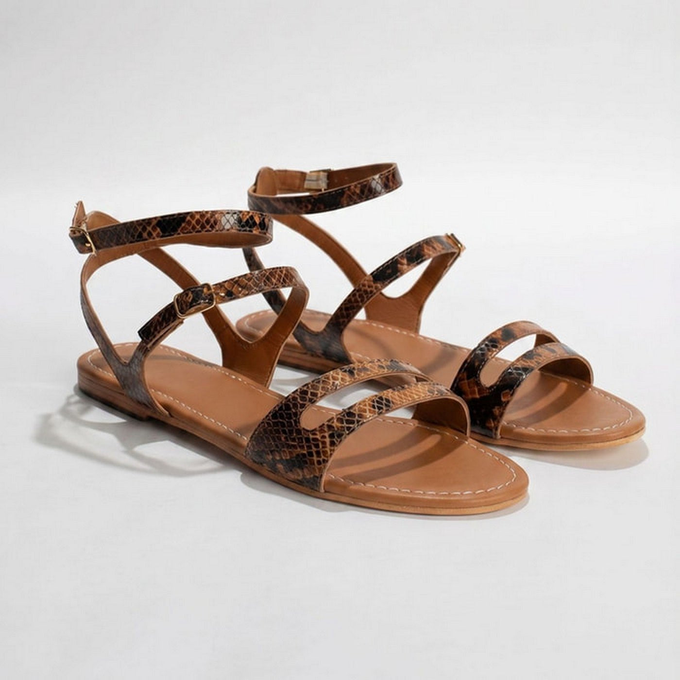 Sandales Gineta - Marron Serpent