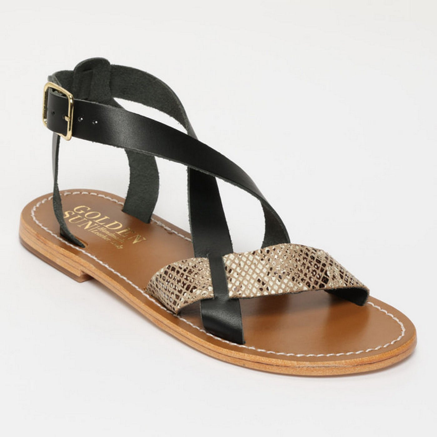 Sandales Slatina - Beige Serpent+Noir