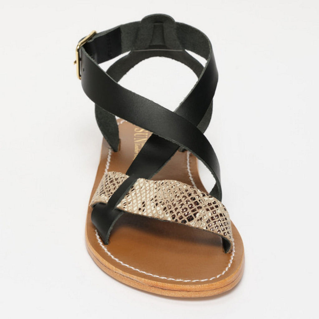 Sandales Slatina - Beige Serpent+Noir