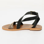 Sandales Slatina - Beige Serpent+Noir