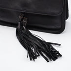 Gucci Daily Flap Cuir Grainé Noir — Pompon Bambou