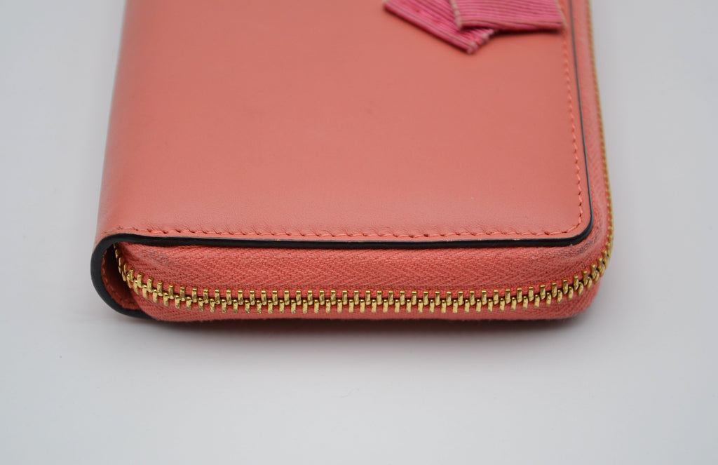 Portefeuille Gucci Cuir Rose Avec Nœud Gg