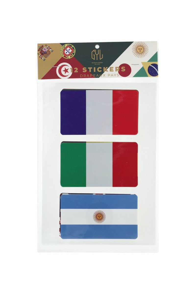 Planche De 12 Stickers - Flags