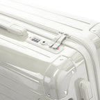 Fermeture à combinaison TSA et double curseur zippé GYL sur la valise rigide sable Intemporelle. #couleur_sable