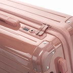 Fermeture à combinaison TSA et double curseur zippé GYL sur la valise rigide rose gold Intemporelle. #couleur_rose gold
