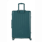 Vue arrière de la valise rigide GYL Intemporelle sapin avec poignées intégrées et roulettes pivotantes. #couleur_sapin