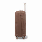 Côté de la valise cabine GYL Signature champagne avec serrure TSA intégrée et poignée latérale assortie. #couleur_champagne