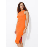 Robe-débardeur Mi-longue - Orange Uni Colore