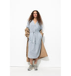 Robe-tunique Midi Rayée Femme - Naturel Raye