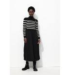 Robe-pull 2 en 1 - Noir Raye