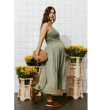 Robe Midi Femme - Kaki Uni Fonce