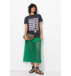 Jupe Longue en Dentelle Femme - Vert Uni Colore