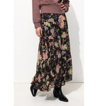 Longue Jupe Imprimée Femme - Noir Imprime