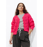 Cardigan Torsadé Femme - Rose Uni Colore