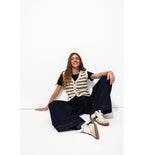 Cardigan Marinière Femme - Naturel Raye