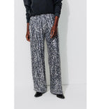Pantalon Large à Paillettes - Noir Imprime
