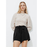Short Taille Haute Éco-conçu - Noir Uni Fonce